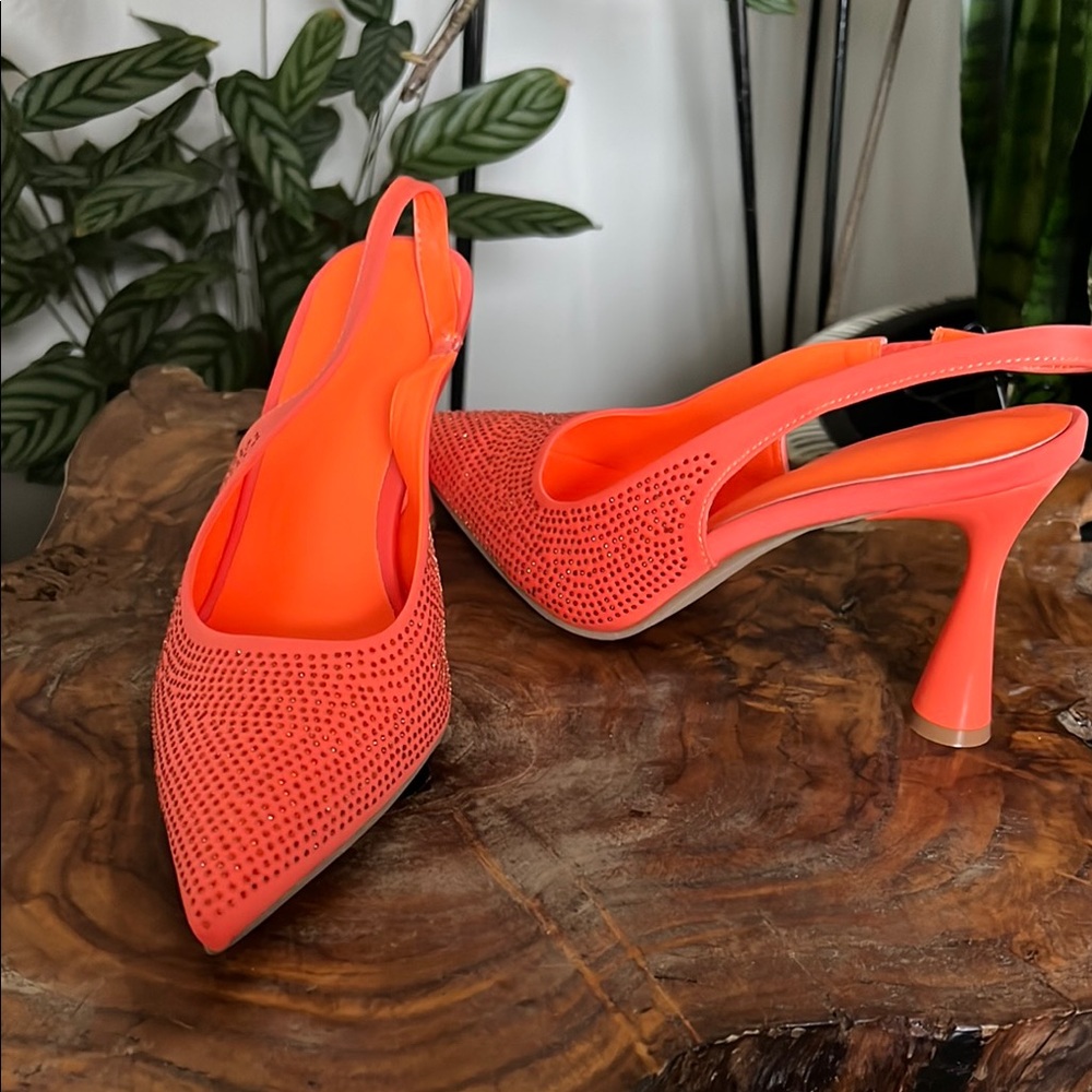 Elegant Orange Slingback Heels
